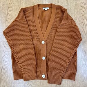 Tradlands 100% Cotton Button-Up Shelter Cardigan in Sienna Size Small